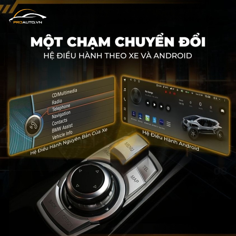 Giao diện người dùng thân thiện của màn hình Teyes Lux One với các ứng dụng tiện ích.