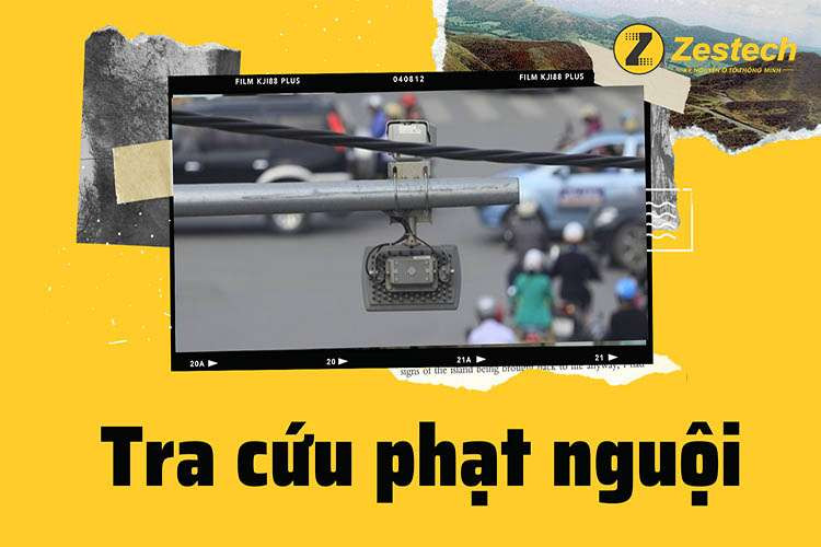 Giao diện tra cứu phạt nguội trên màn hình Android ô tô Zestech
