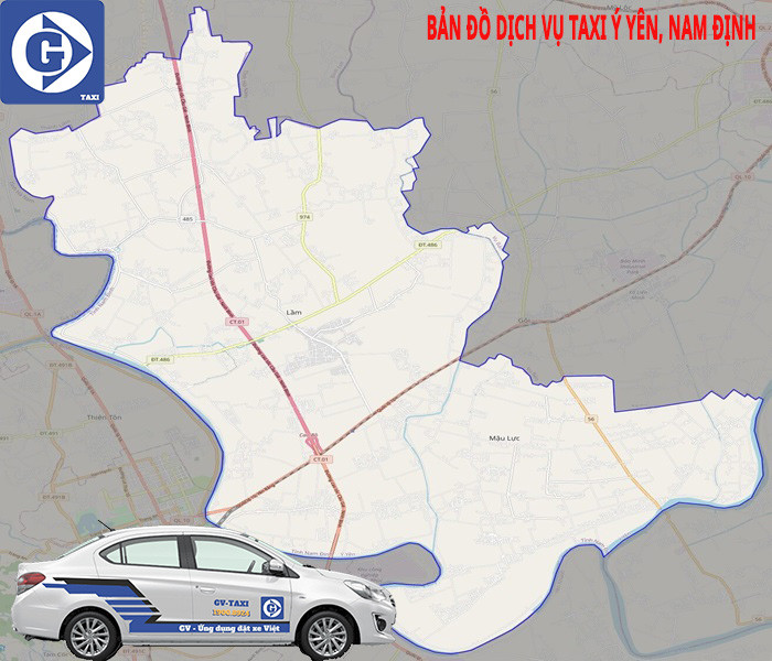 Giao diện ứng dụng đặt taxi GV-Taxi tiện lợi tại Ý Yên Nam Định