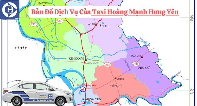 Giao diện ứng dụng đặt Taxi Hoàng Mạnh Hưng Yên