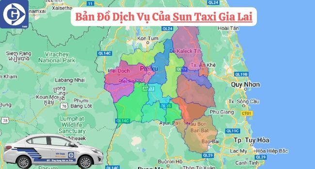 Giao diện ứng dụng đặt Taxi Sun Gia Lai nhanh chóng