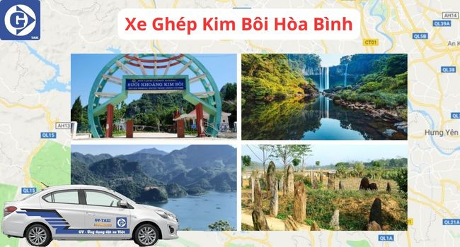 Giao diện ứng dụng đặt xe ghép tại Kim Bôi Hòa Bình