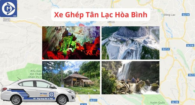 Giao diện ứng dụng đặt xe ghép Tân Lạc Hòa Bình trên điện thoại