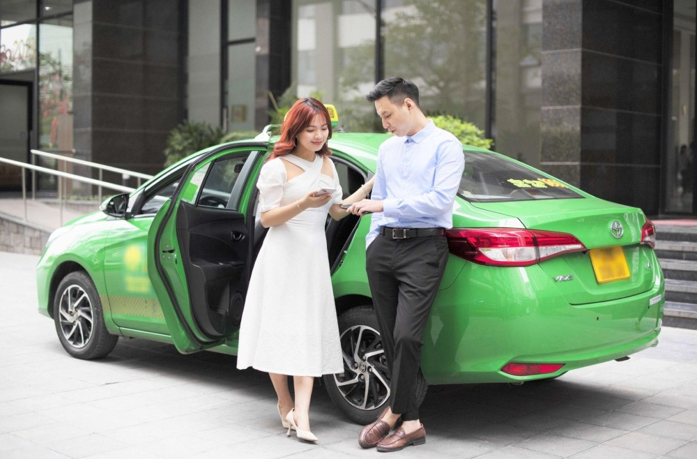 Giao diện ứng dụng đặt xe Taxi Mai Linh, hiển thị thông tin chuyến đi và lựa chọn thanh toán