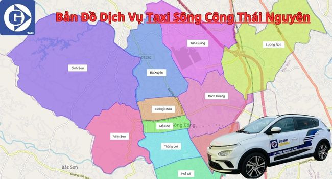 Giao diện ứng dụng đặt xe taxi Sông Công Thái Nguyên trên điện thoại