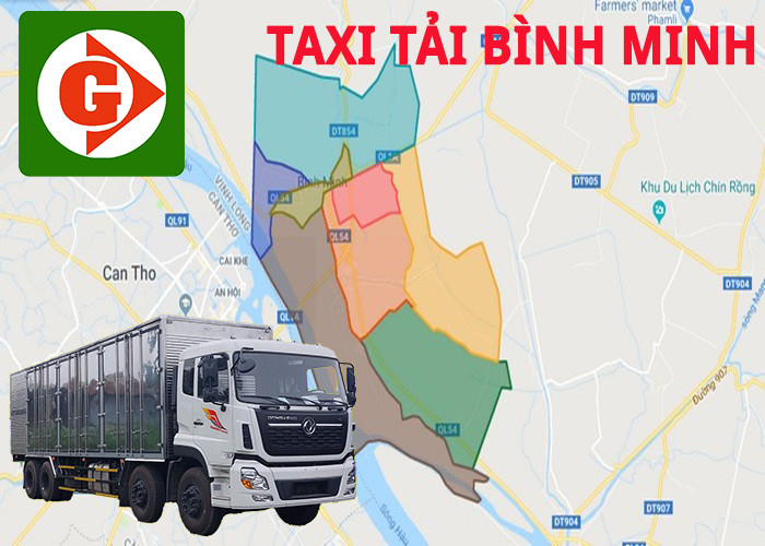 Giao diện ứng dụng đặt xe taxi tải Bình Minh trên điện thoại