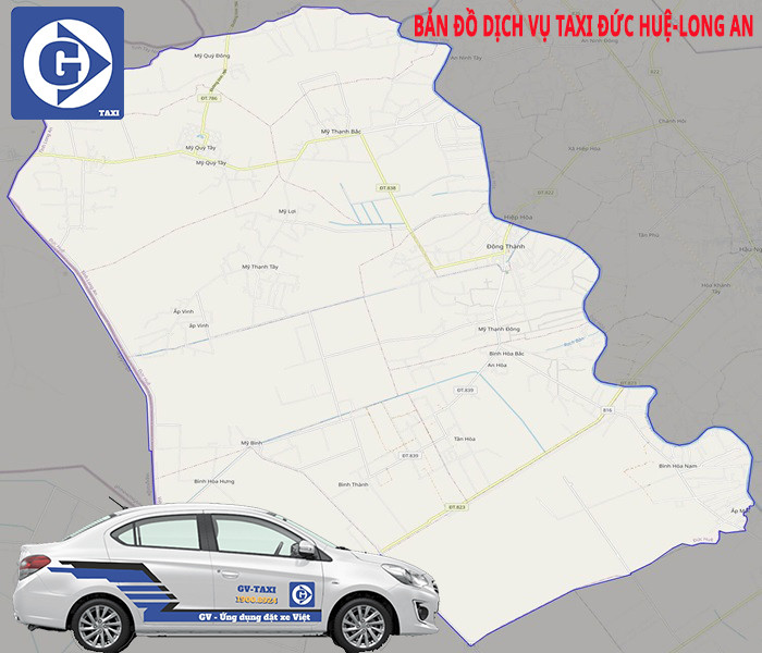 Giao diện ứng dụng đặt xe taxi tại Đức Huệ Long An