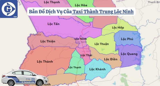 Giao diện ứng dụng đặt xe Taxi Thành Trung Lộc Ninh trên điện thoại