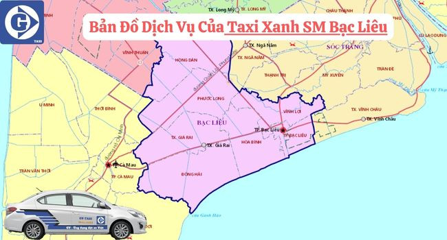 Giao diện ứng dụng đặt xe Taxi Xanh SM Bạc Liêu
