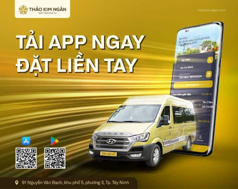 Giao diện ứng dụng di động đặt vé xe Thảo Kim Ngân