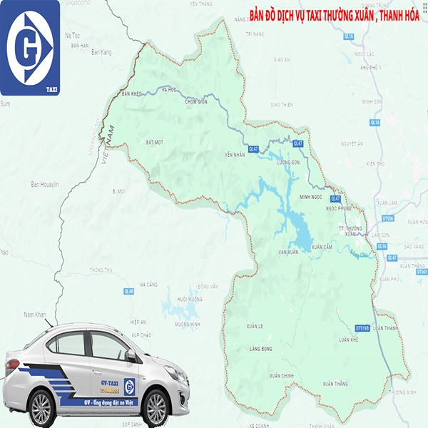 Giao diện ứng dụng GV Taxi Thường Xuân trên điện thoại