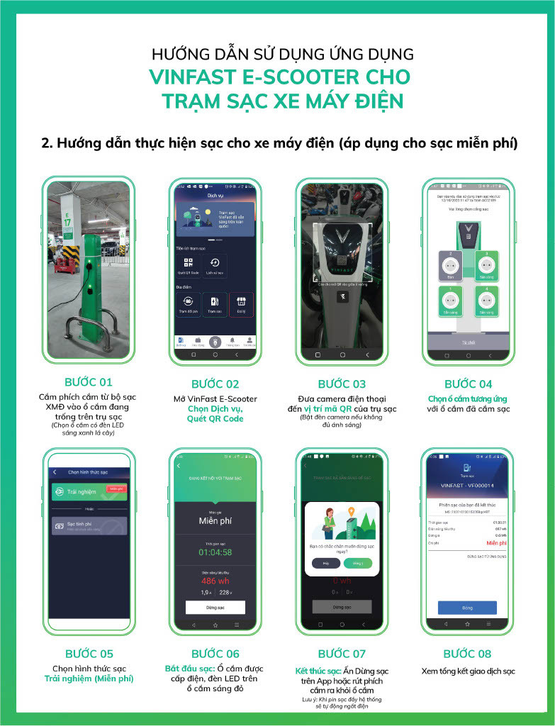 Giao diện ứng dụng VinFast E-Scooter hỗ trợ tìm kiếm trạm sạc xe máy điện VinFast tại Lạng Sơn
