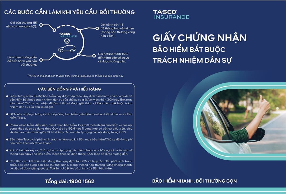 Giấy chứng nhận bảo hiểm trách nhiệm dân sự bắt buộc cho xe ô tô