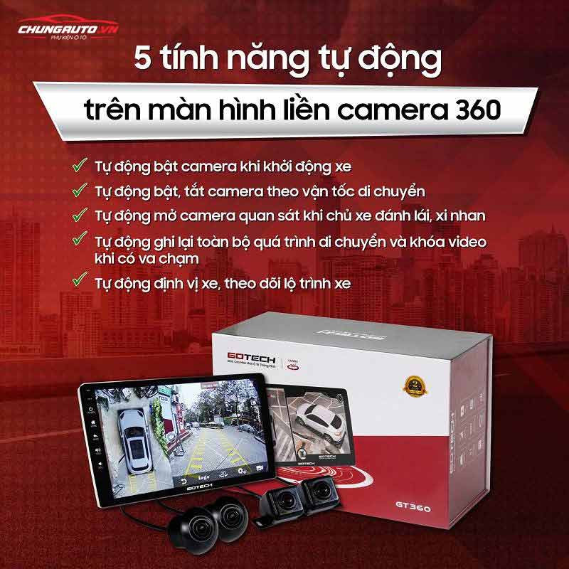 Góc nhìn toàn cảnh từ camera 360 tích hợp trên màn hình Gotech GT360