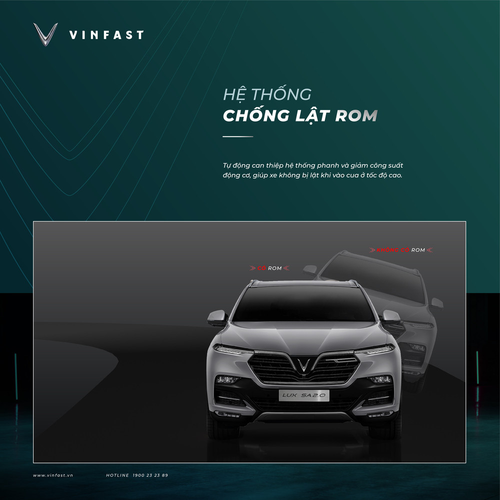 Hệ thống an toàn chống lật trên VinFast Lux SA2.0 SUV