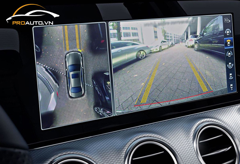 Hệ thống camera 360 độ hiển thị toàn cảnh xe Hyundai Palisade