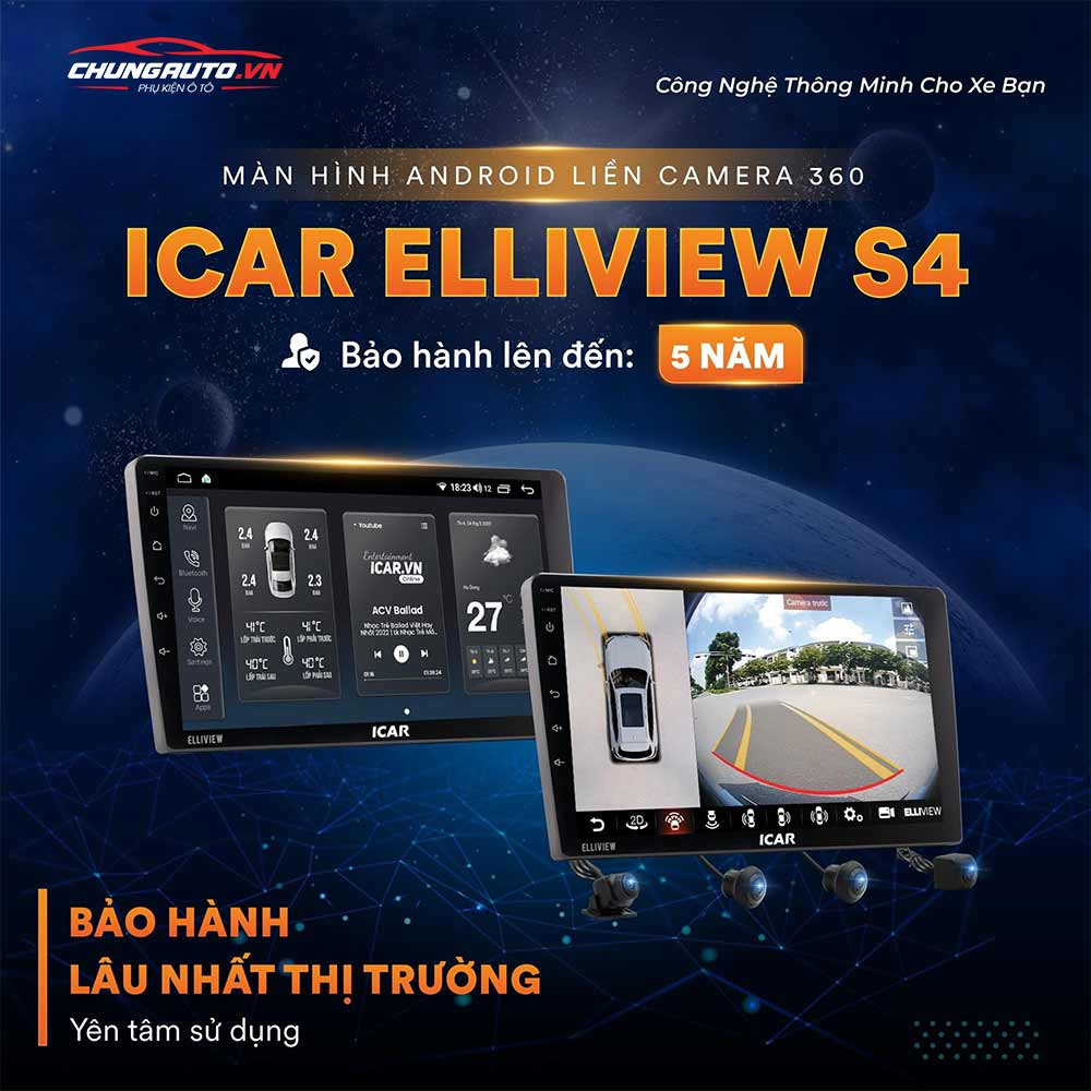 Hệ thống camera 360 độ tích hợp trên màn hình Elliview S4 Basic giúp quan sát toàn cảnh