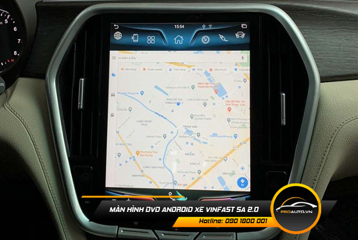 Hệ thống dẫn đường tích hợp trên màn hình Android cho Vinfast Lux SA2.0
