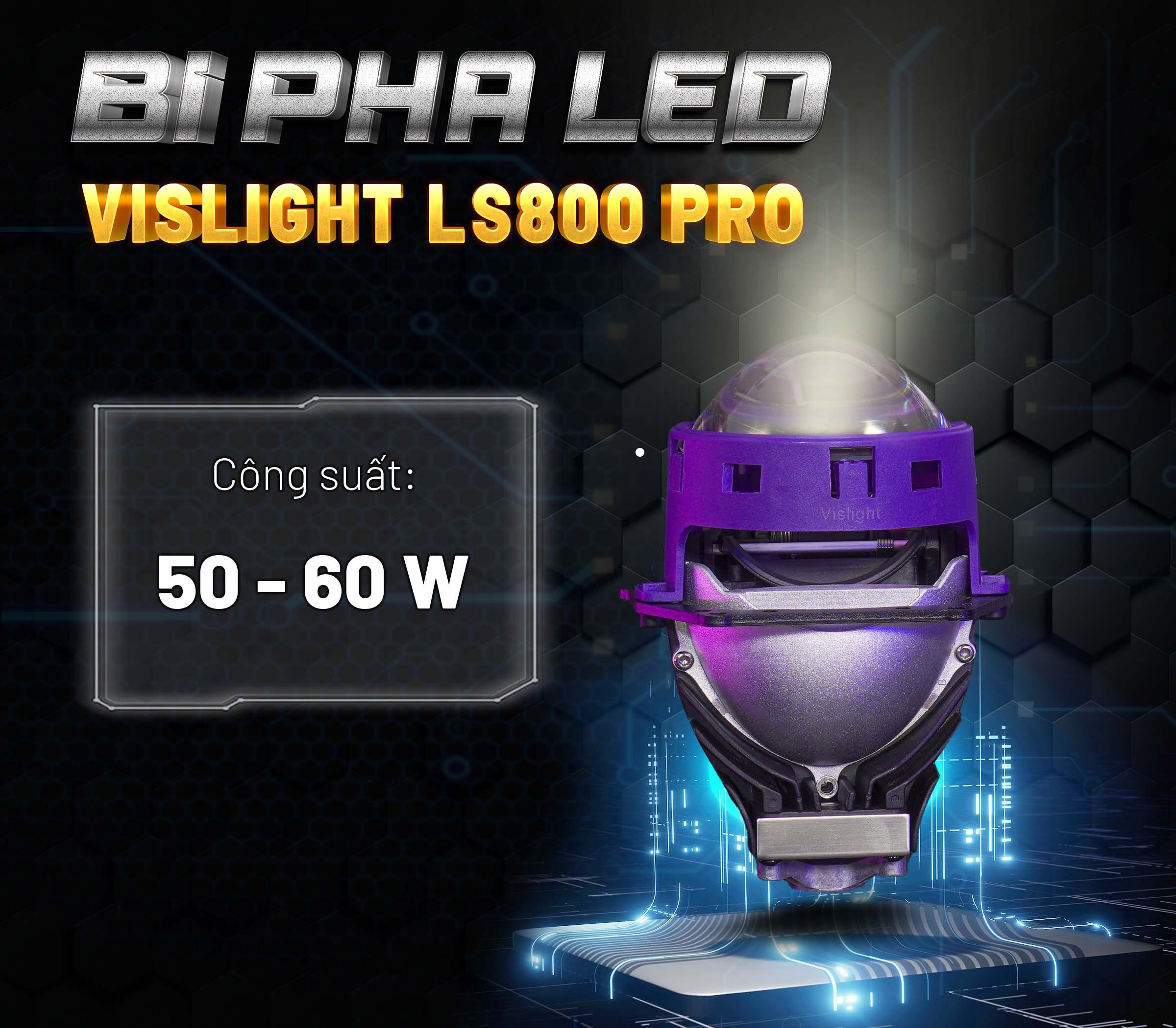 Hiệu năng chiếu sáng của đèn bi led ô tô Vislight LS800 Pro
