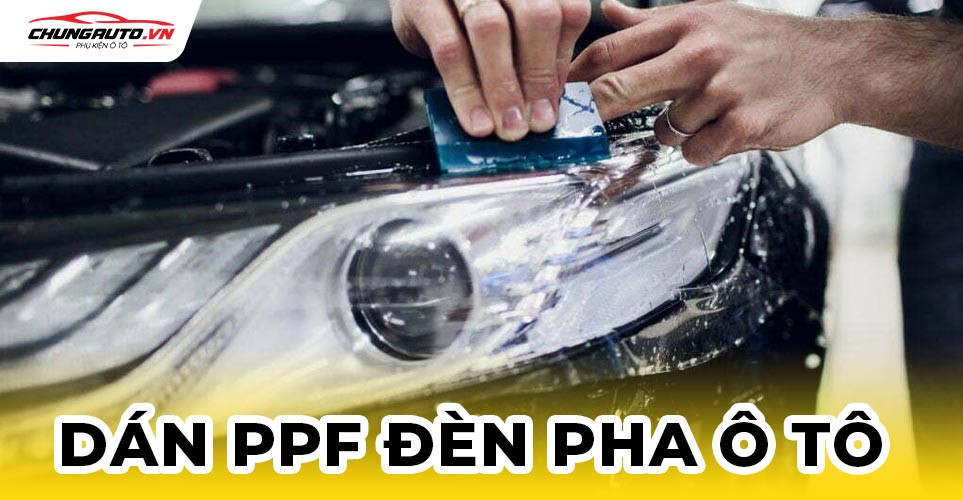 Hình ảnh đèn pha ô tô được dán phim PPF bảo vệ
