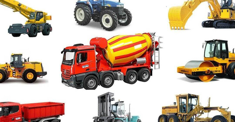 Hình ảnh minh họa các loại xe cơ giới di chuyển trên đường