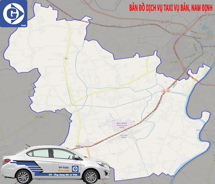 Hình ảnh minh họa ứng dụng đặt Taxi Vụ Bản Nam Định GV-Taxi