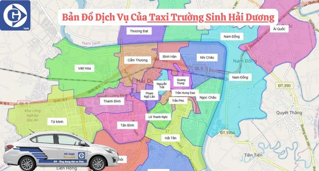 Hình ảnh một chiếc xe thuộc hãng Taxi Trường Sinh Hải Dương sẵn sàng phục vụ