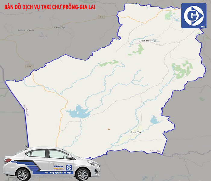 Hình ảnh xe taxi GV-Taxi tại Chư Prông Gia Lai, minh họa việc đặt xe qua ứng dụng di động