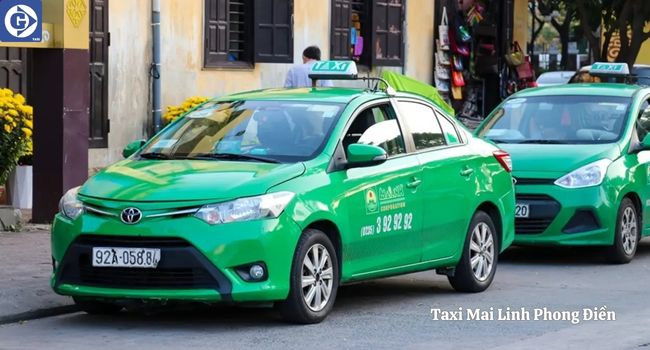 Hình ảnh xe Taxi Mai Linh Gia Lai và ứng dụng đặt xe, thể hiện sự sẵn sàng hoạt động nhờ bảo dưỡng.