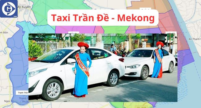 Hình ảnh xe taxi Mekong hoạt động tại khu vực Trần Đề