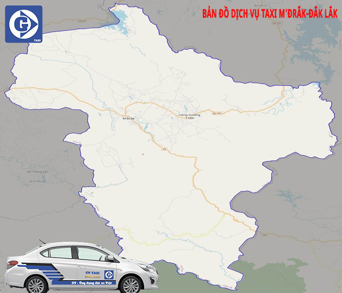 Hình ảnh xe taxi tại trung tâm thị trấn M'Đrắk DakLak