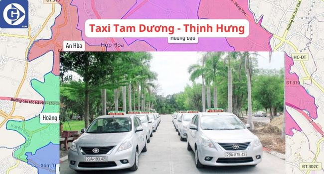 Hình ảnh xe Taxi Thịnh Hưng hoạt động ở Tam Dương Vĩnh Phúc