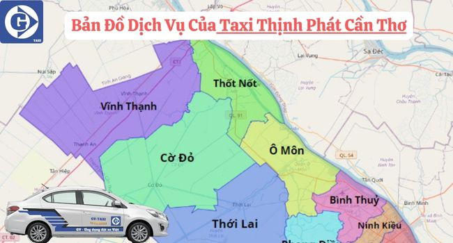 Hình ảnh xe Taxi Thịnh Phát Cần Thơ và giao diện đặt xe qua ứng dụng