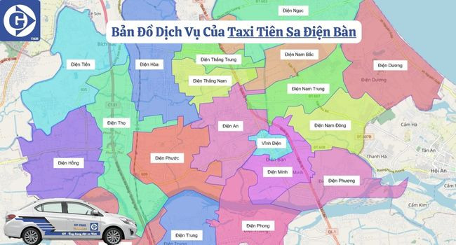 Hình ảnh xe Taxi Tiên Sa tại Điện Bàn và ứng dụng di động