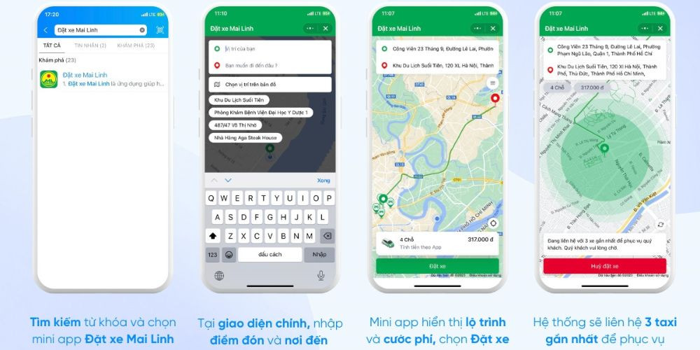 Hướng dẫn đặt taxi Mai Linh dễ dàng qua ứng dụng Zalo tại Thốt Nốt