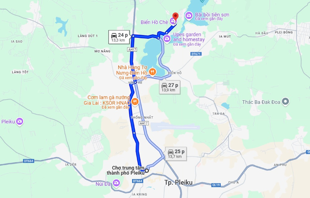 Hướng dẫn đường đi đến Chùa Bửu Minh từ trung tâm thành phố Pleiku