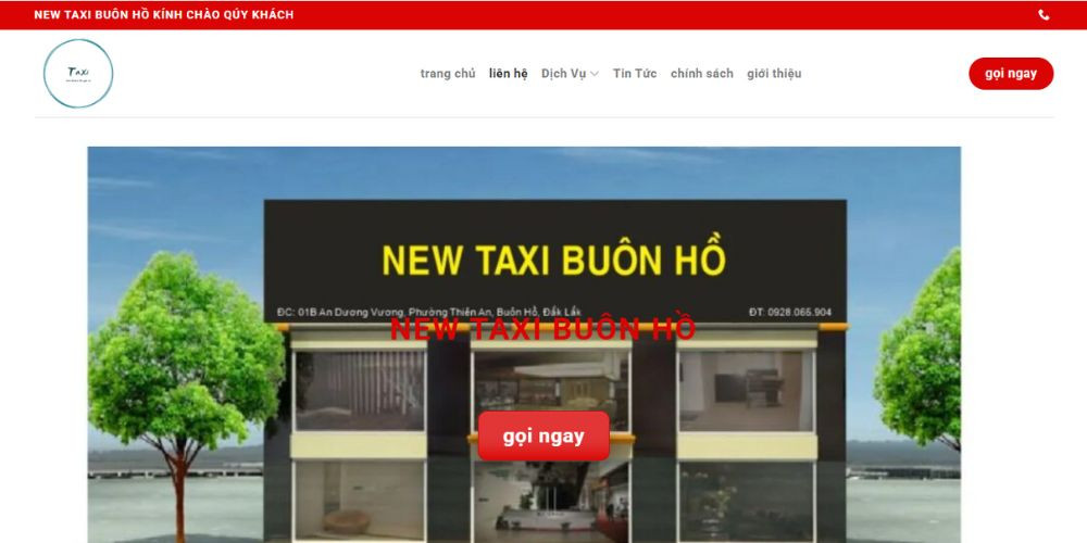 Hướng dẫn khách hàng đặt xe trực tiếp trên website của New Taxi Buôn Hồ