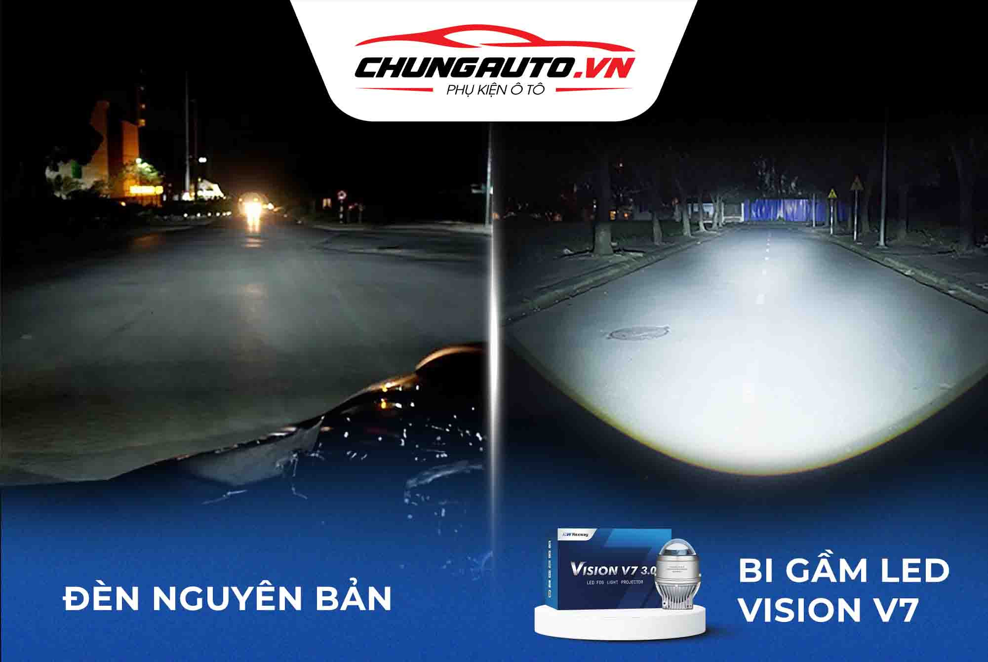 Khả năng chiếu sáng vượt trội của đèn bi gầm Vision V7