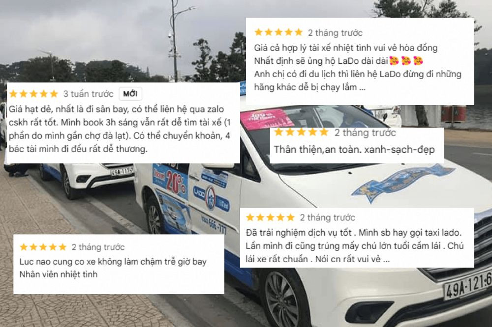 Khách hàng chia sẻ trải nghiệm tích cực về dịch vụ của hãng taxi Lado