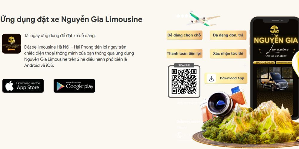 Khách hàng có thể dễ dàng đặt xe taxi Nguyễn Gia Limousine thông qua ứng dụng di động tiện lợi
