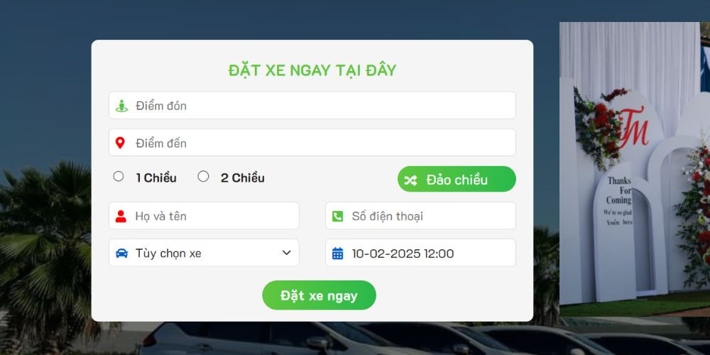 Khách hàng có thể dễ dàng đặt xe trực tuyến trên website Taxi Tour Buôn Ma Thuột