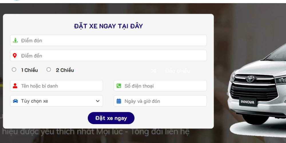 Khách hàng có thể gọi taxi Thiên Đức trực tiếp trên website của hãng