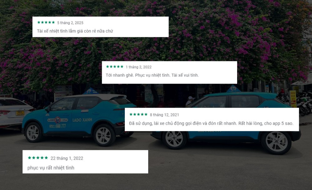 Khách hàng đánh giá cao chất lượng dịch vụ của Taxi Lado