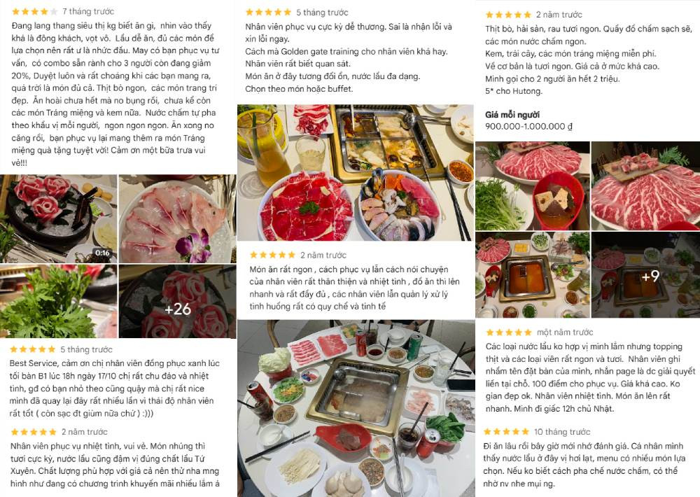 Khách hàng đánh giá cao chất lượng món ăn và dịch vụ chuyên nghiệp tại Hutong