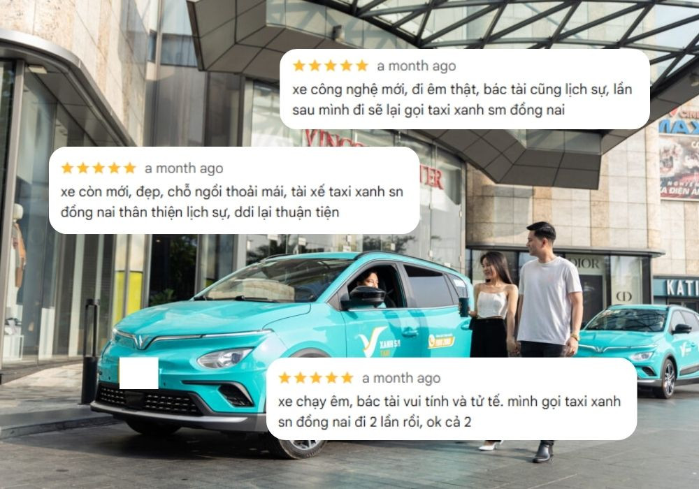 Khách hàng đánh giá cao dịch vụ taxi Biên Hòa giá rẻ và chất lượng của Xanh SM.