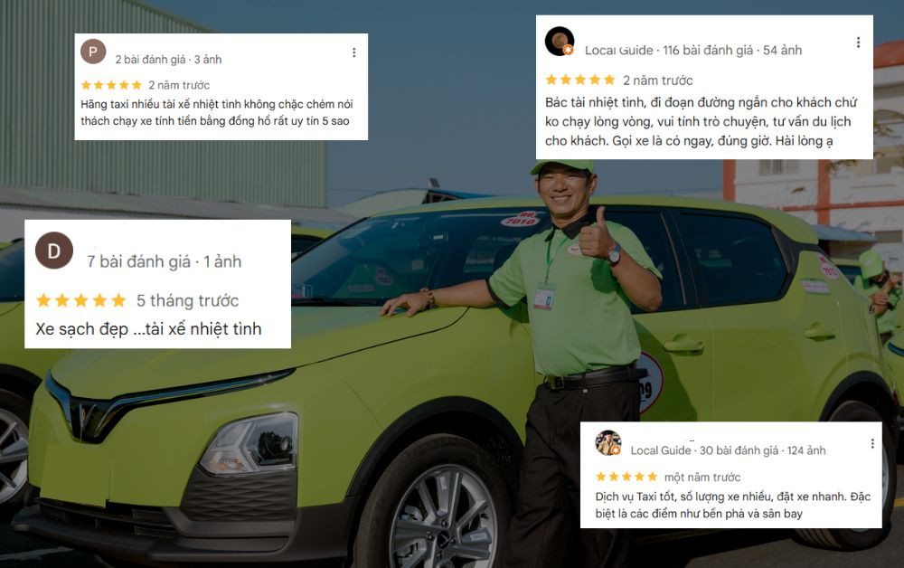 Khách hàng đánh giá cao sự phục vụ nhiệt tình và dịch vụ của taxi Nam Thắng
