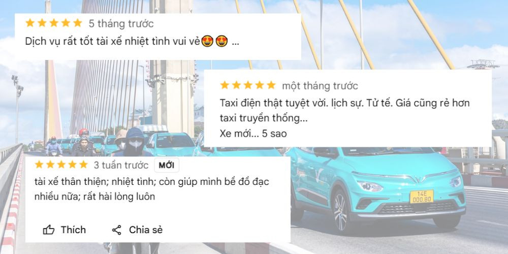 Khách hàng đánh giá cao trải nghiệm di chuyển êm ái với taxi xanh Hạ Long từ Xanh SM