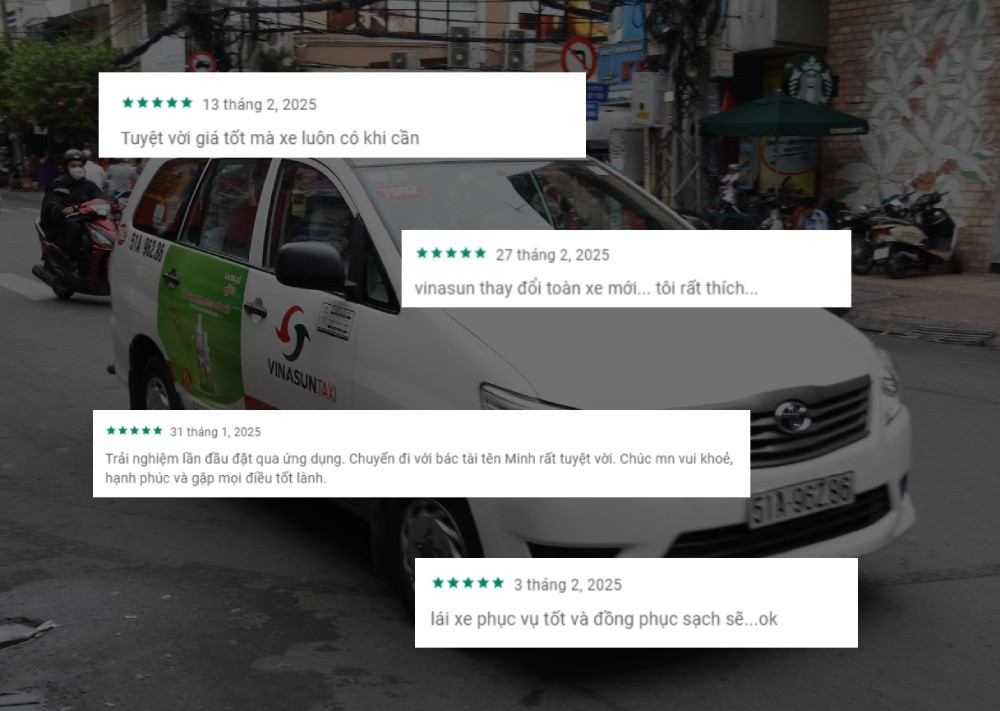 Khách hàng đánh giá chất lượng dịch vụ của Taxi Vinasun tại Xuyên Mộc