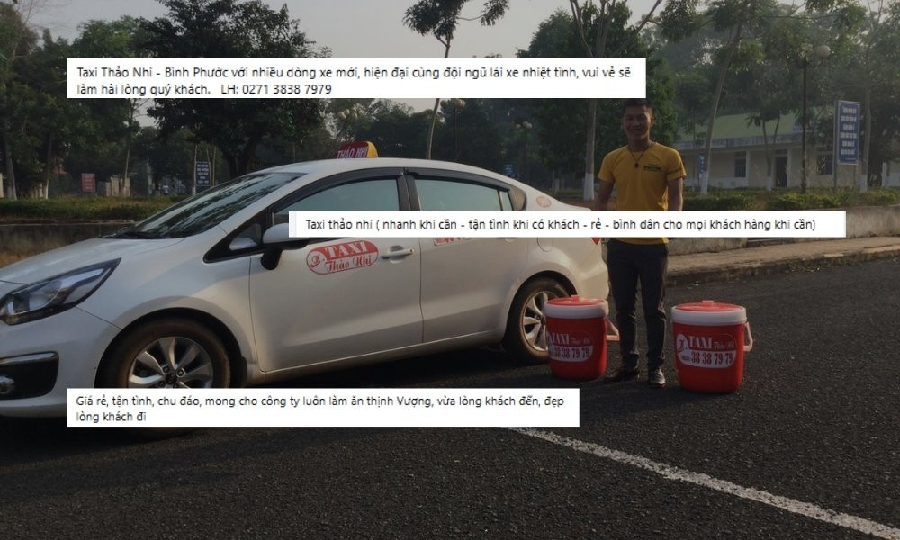 Khách hàng hài lòng với dịch vụ tận tâm của taxi Thảo Nhi tại Bình Phước.
