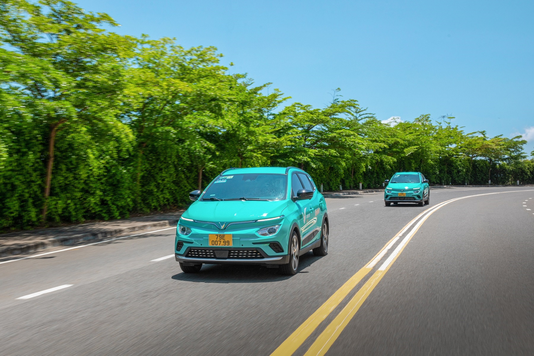 Khoang nội thất rộng rãi và hiện đại của xe taxi VinFast